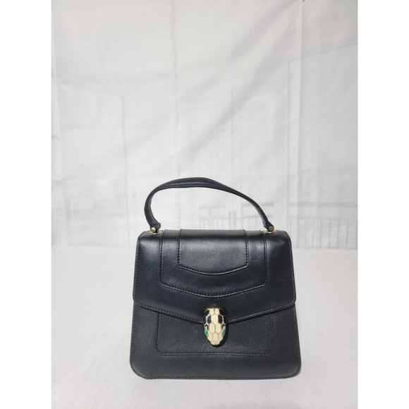 Authentic BVLGARI Serpenti Forever Top Handle Black - Picture 5 of 14